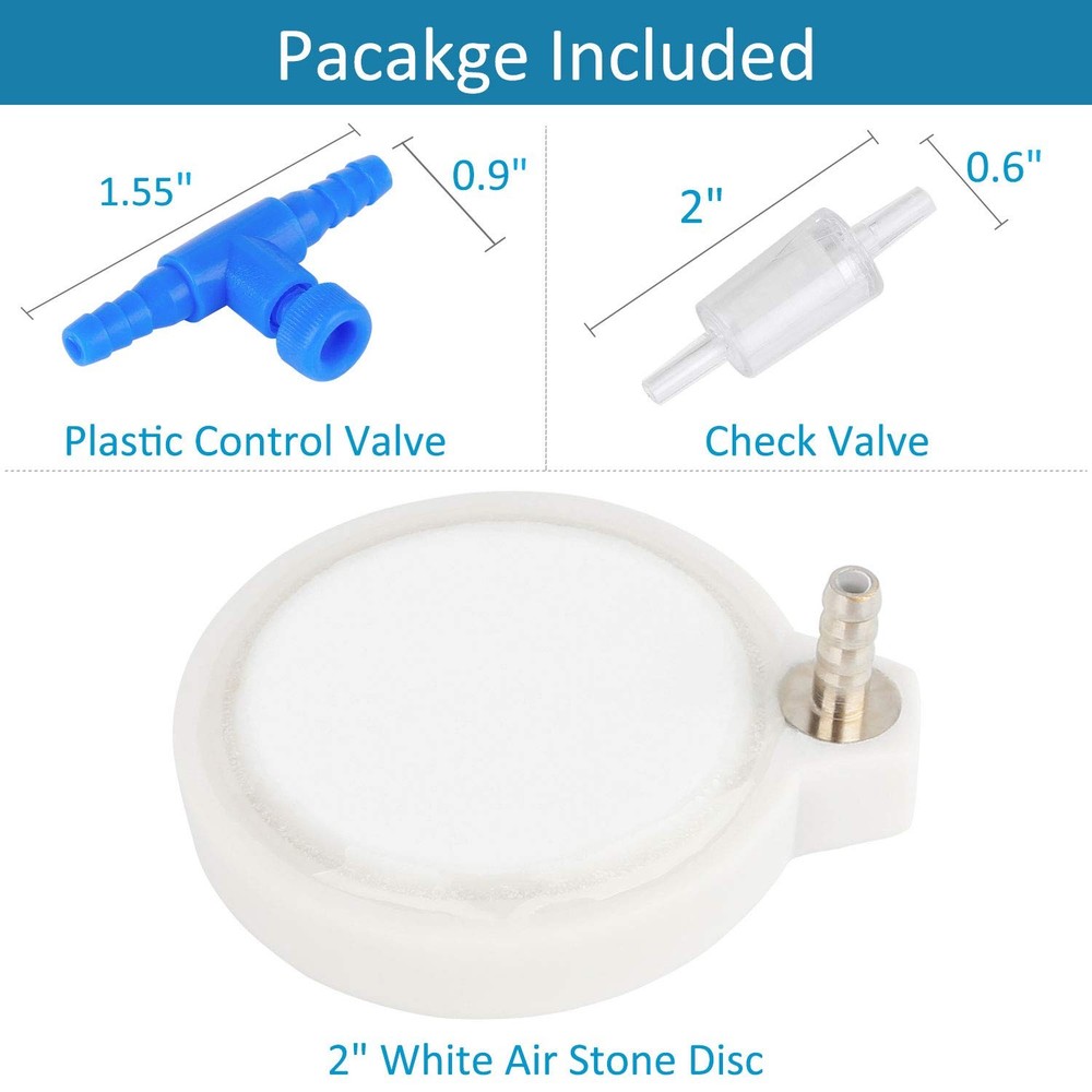 Pawfly 2 Inch Air Stone Disc Aerator Bubble Diffuser for Small 2 inch, White