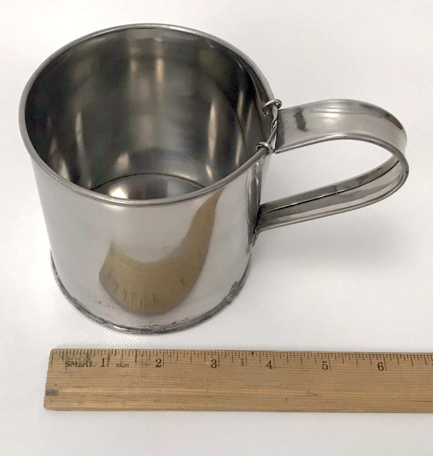 Large Stainless Steel "Tin" Cup - Two Piece Bottom