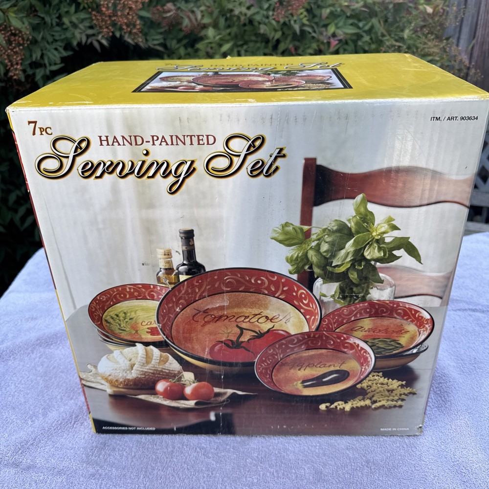 Certified International 7-Piece Hand-Painted Serving Set