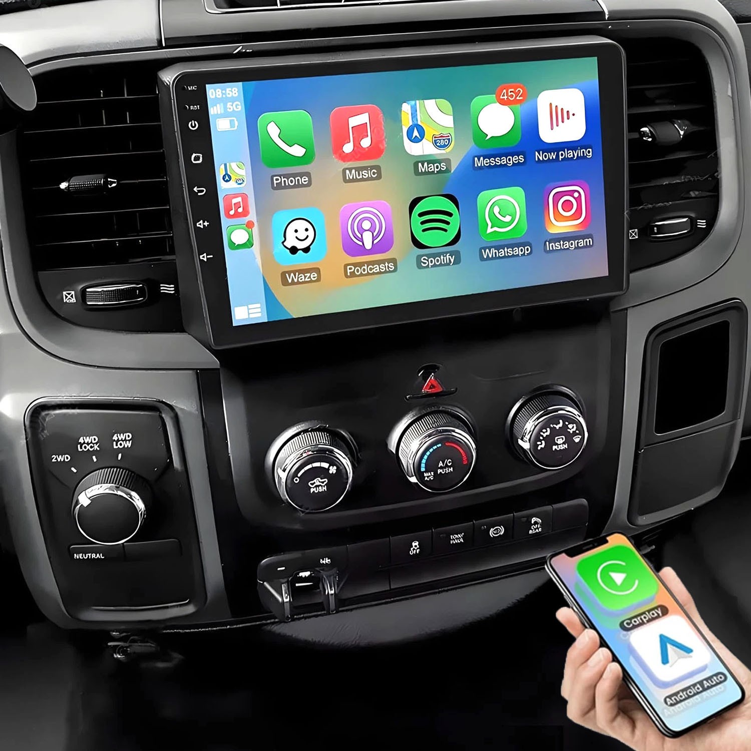 For Dodge RAM 1500 2500 3500 2013 2014 2015 2016 2017 2018 Car Stereo Radio GPS