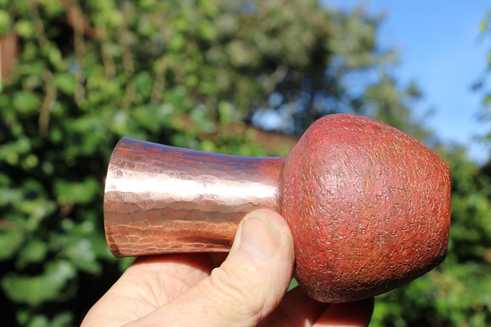 Vintage MCM Mid-Century Modern Hand Hammered Textured Solid Copper Bud Vase