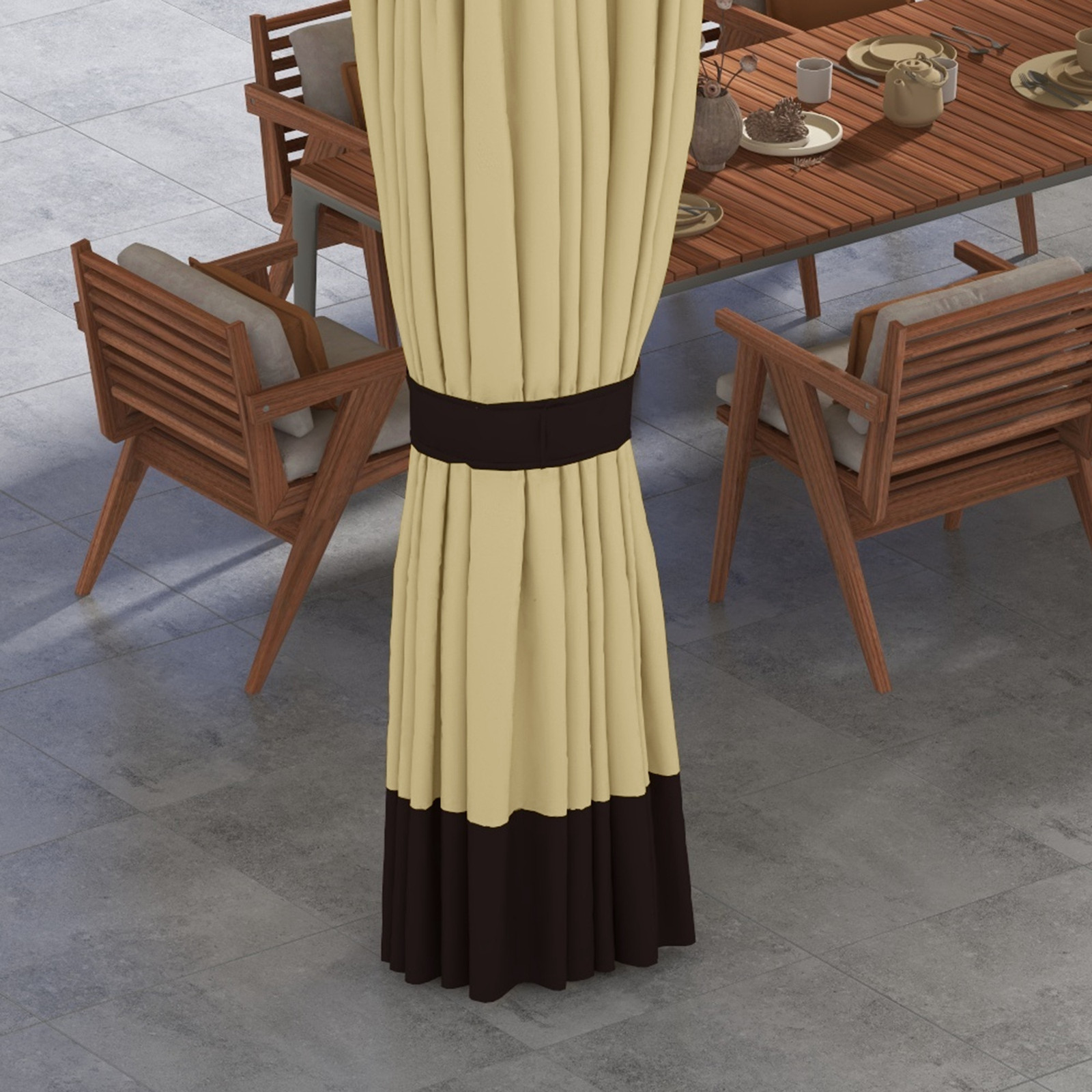 Outsunny 10' x 12' Double Roof Outdoor Gazebo with Netting & Curtains