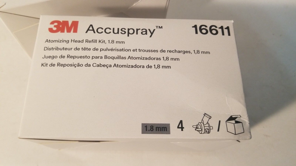 3M 16611 Accuspray Atomizing Head Refill Kit 4 pack New in Box