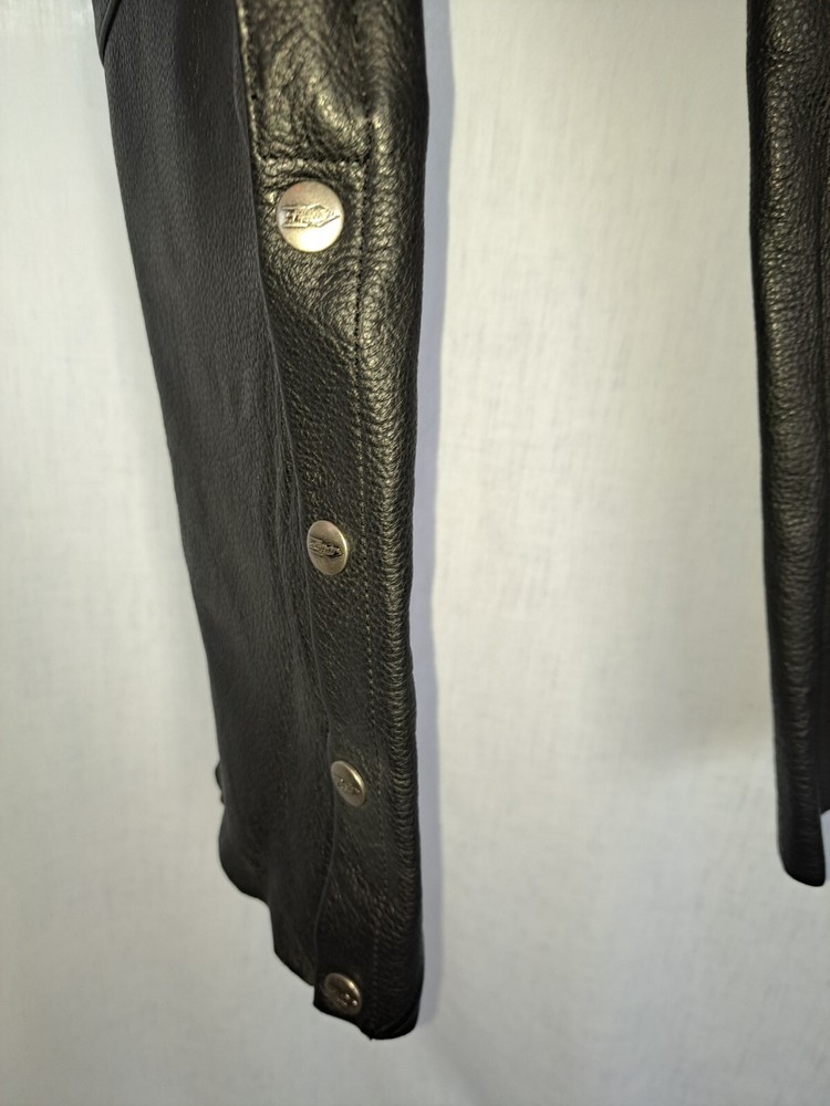 Women's Black Leather Power Strip Black Chaps/ Size Medium