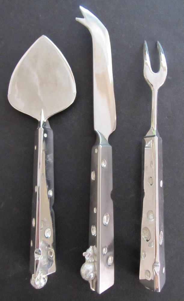 Mouse and Cheese Serving Set - Silverplated, 3-pc