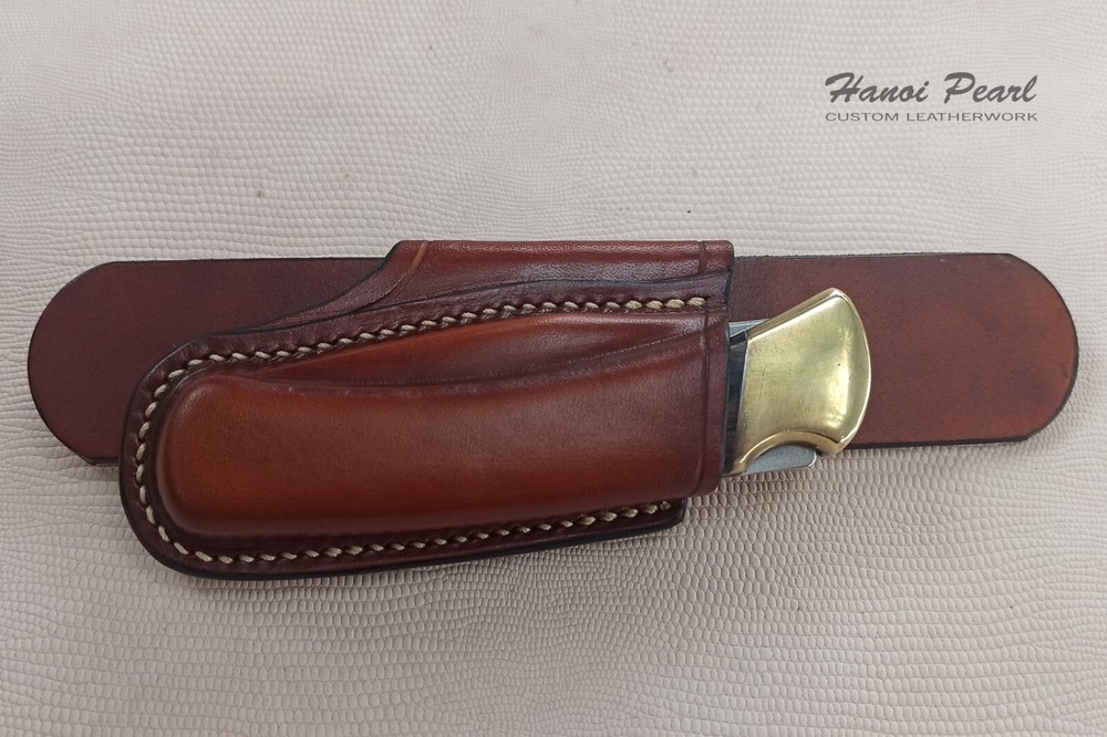 Buck 110 Custom Sheath | Strongside Horizontal Carry Leather Sheath