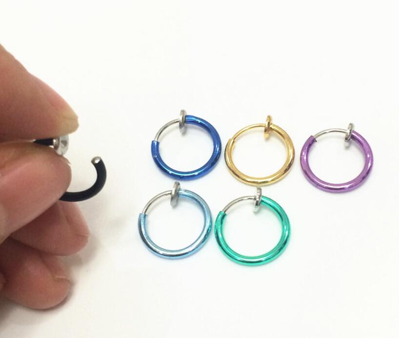 Clip-On Spring Action Non-Piercing Fake Septum Lip Cartilage Nose Tragus Ring