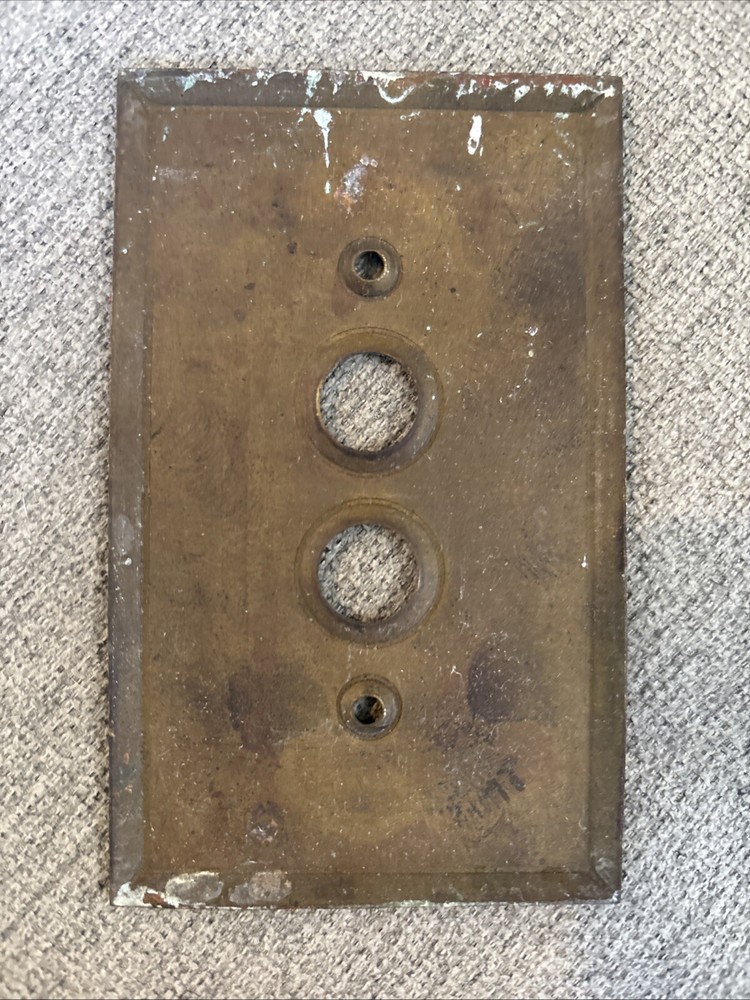 4 Antique Solid Brass Switch Plate Covers - All Different Styles