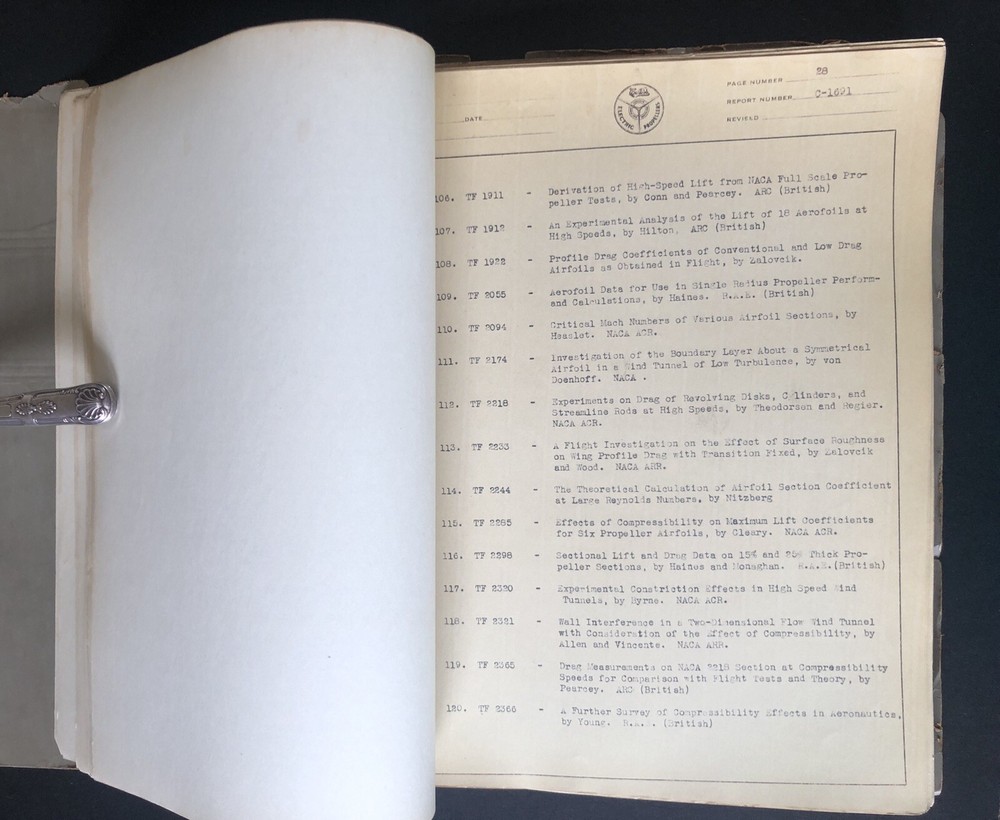 1946 Curtiss-Wright Propeller Aerodynamics Report Book Graphs Aviation Engineer