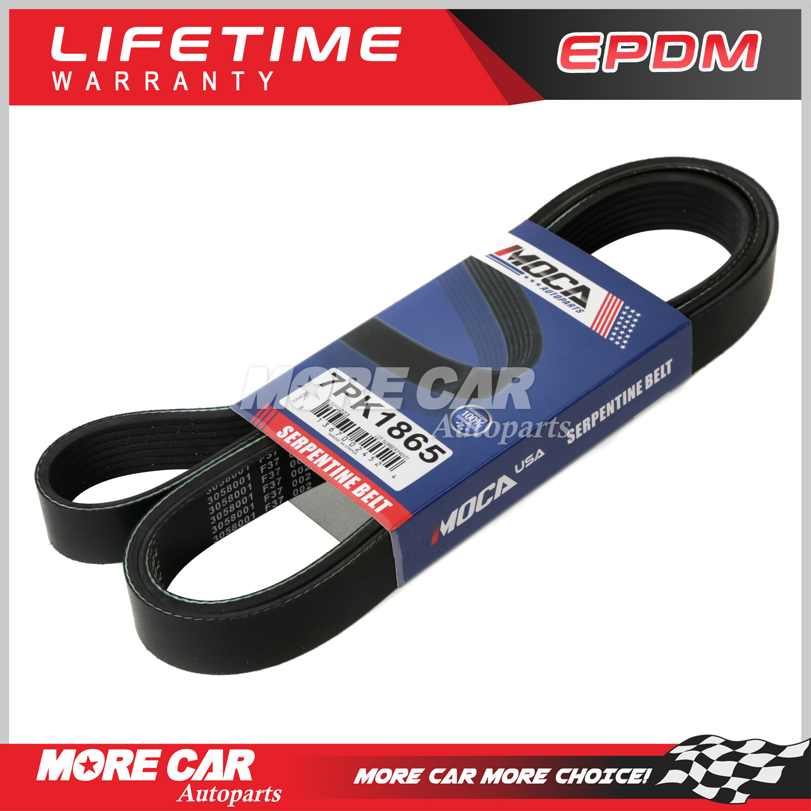EPDM Serpentine Belt 7PK1865 for BMW 135i 335i 535i X1 Dodge Viper Land Rover