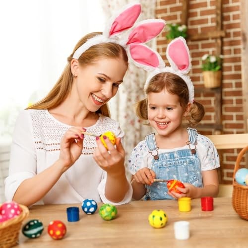50 Pcs Paper Easter Eggs DIY White Paper Mache Easter Eggs Easter Basket white
