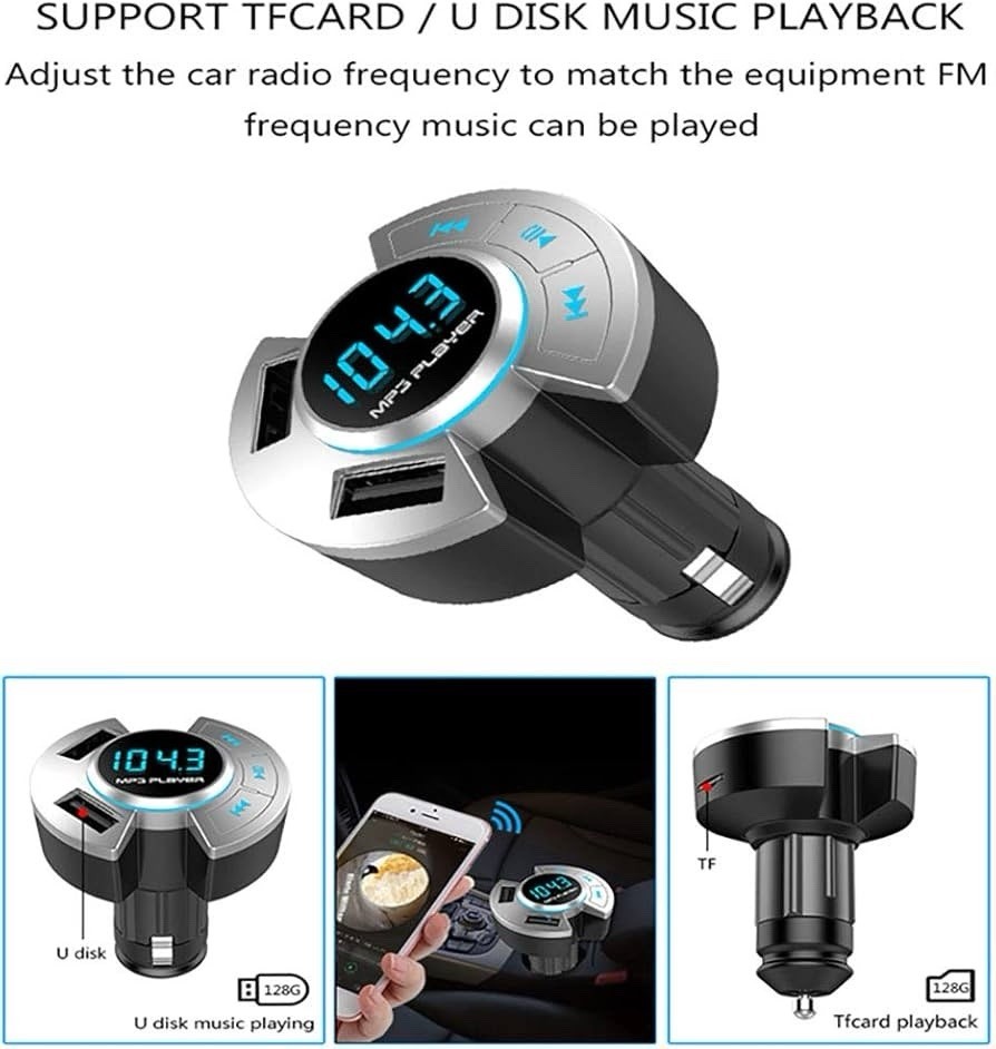 BT17 Bluetooth FM Transmitter for Car, Bluetooth 5.0 Wireless Radio Adaptor Car