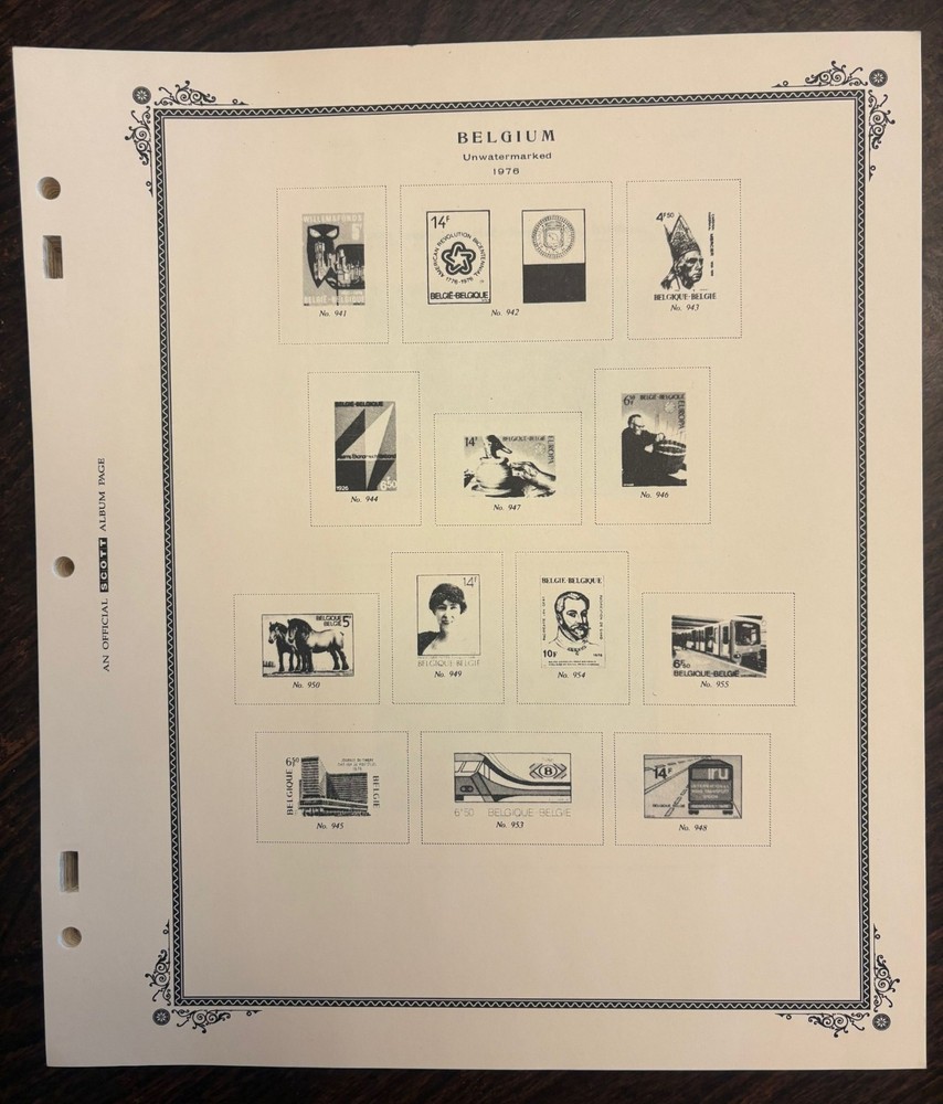 Scott Specialty Album pages for Belgium, 1976-2004