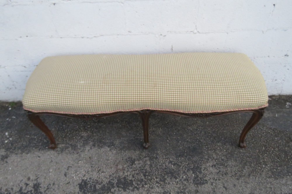 French Long Upholstered Bed End Bench Stool 6296