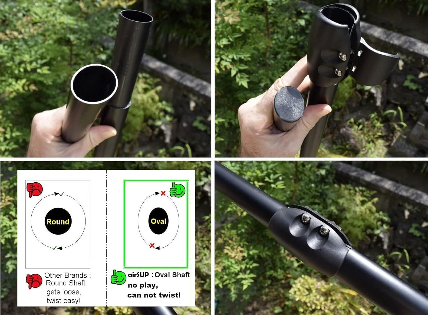 Tough 3 Piece Compact Paddle for Inflatable SUP Light 33oz NO TWIST carbon decal