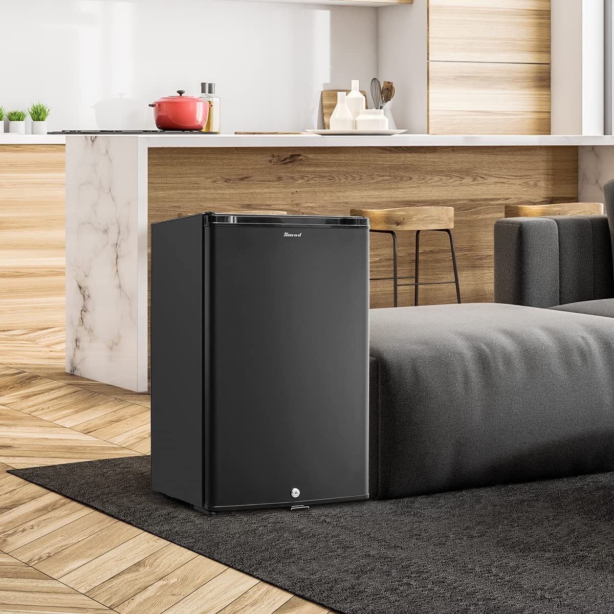 1.7 CU FT Mini Refrigerator 12V RV Semi Truck Fridge AC DC Compact Silent Cooler