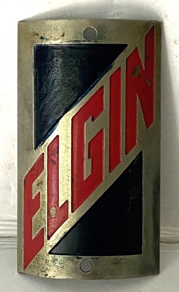 vintage ELGIN bicycle rectangle HEAD BADGE