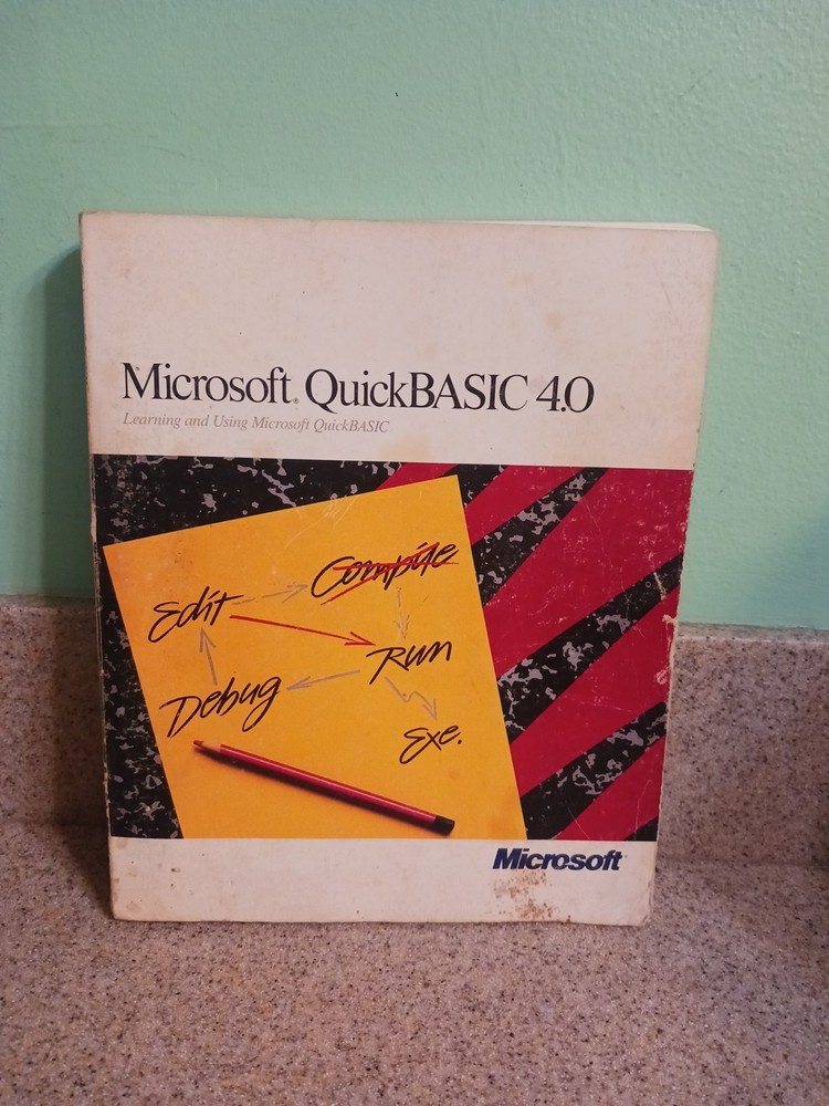 Microsoft QuickBASIC 4.0 1987 IBM PC Users Guide Book Manual Vintage