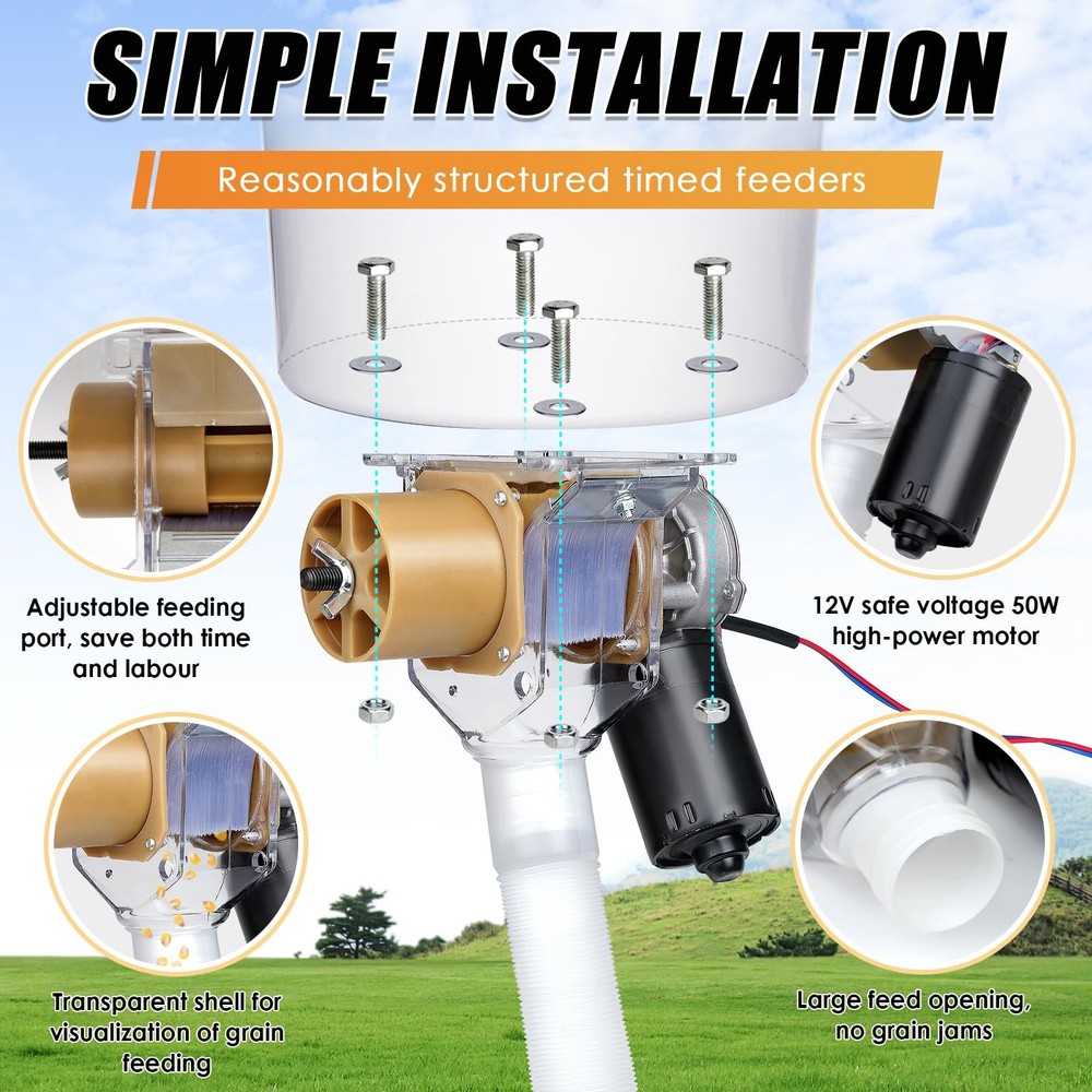 Timed Automatic Chicken Feeder 16 Groups of Timer & Quantitative Poultry Feed...