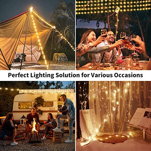 Camping String Lights, Camping Latern with String Light, Rechargeable 32.8Ft