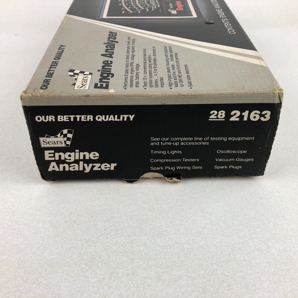 Vintage Sears Engine Analyzer USA Model 28-2163 Solid State Box & Manual NICE!