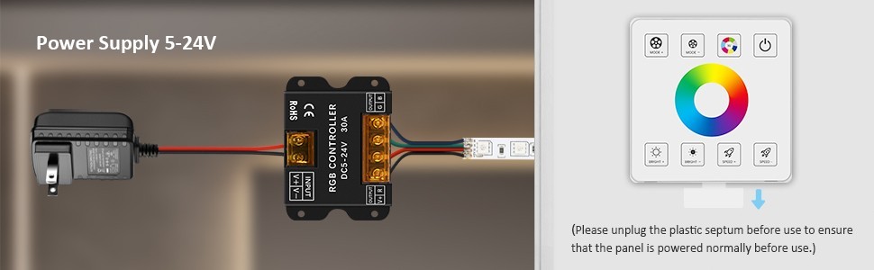 RF Touch Panel RGB LED Controller Kit RGB LED Strip Lights Controller