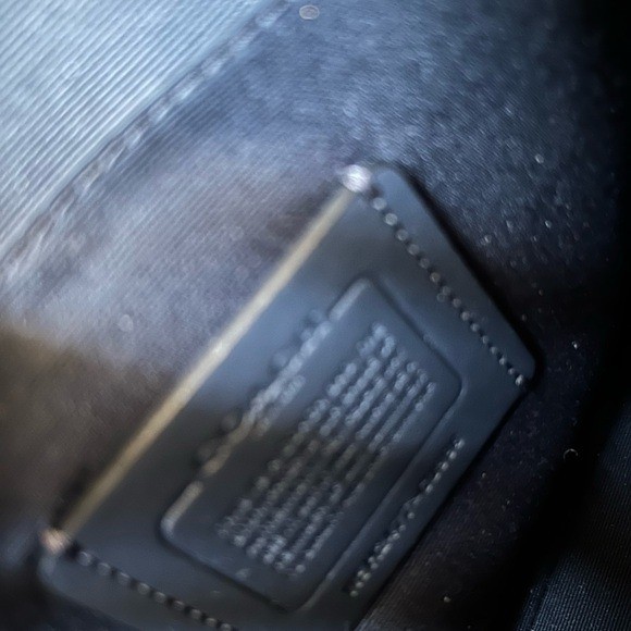 Coach Amelia Saddle Bag Navy Blue Signature Canvas Leather Crossbody C3593