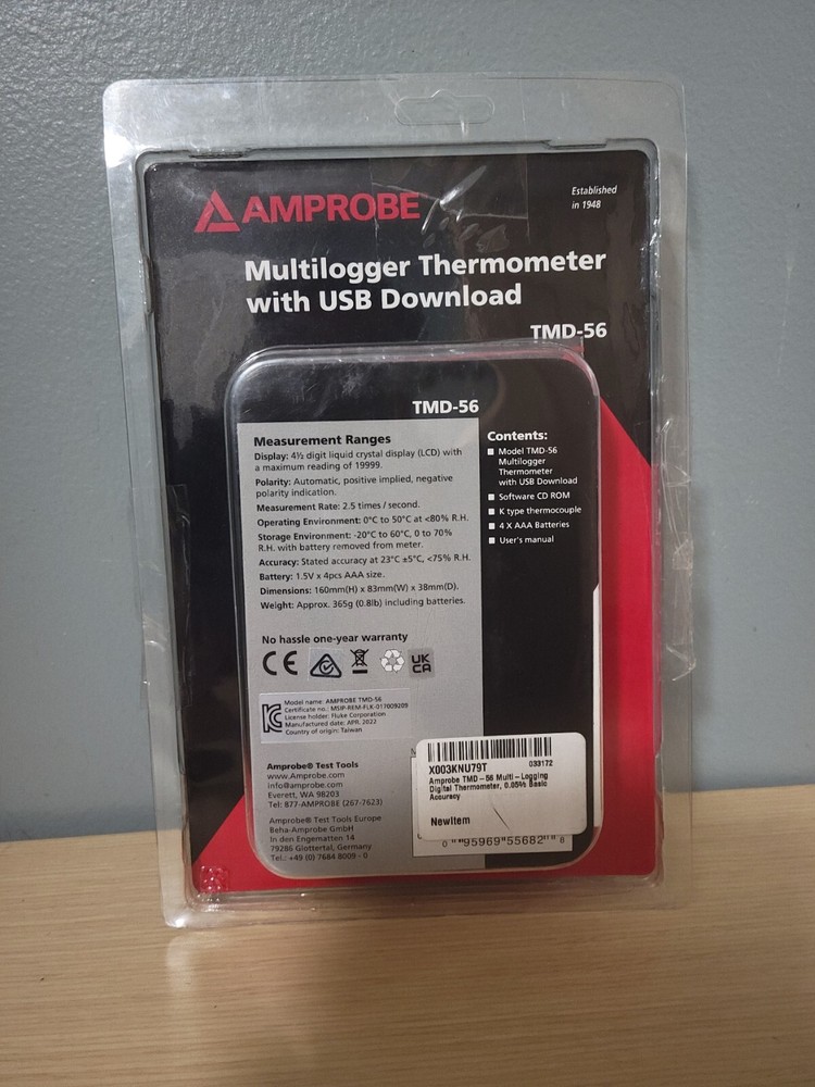 Amprobe TMD-52 Multilogger Thermometer with USB Download