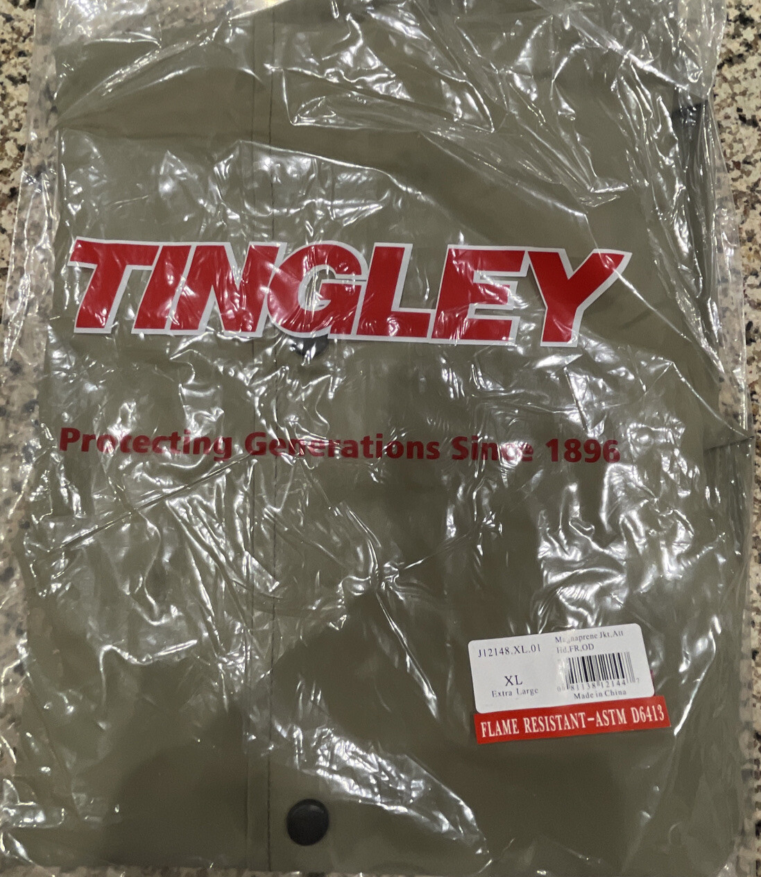Tingley J12148 Magnaprene Flame Resistant Rain Jacket Tan XL FR ASTM D6413