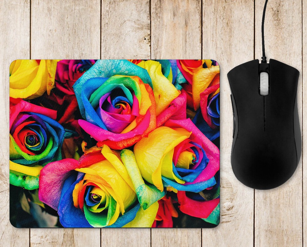 Roses Rainbow Mouse Pad