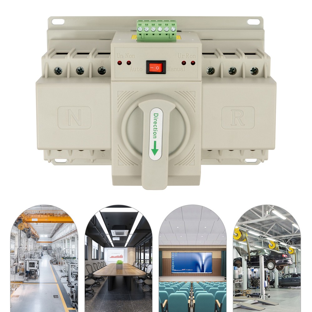 63A Dual Power Automatic Transfer Switch Double Power Switch Screw Mounting