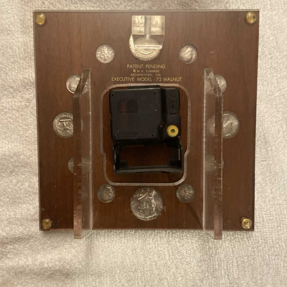 1964 Silver Coin Clock - Working - MK Summers #72 Walnut