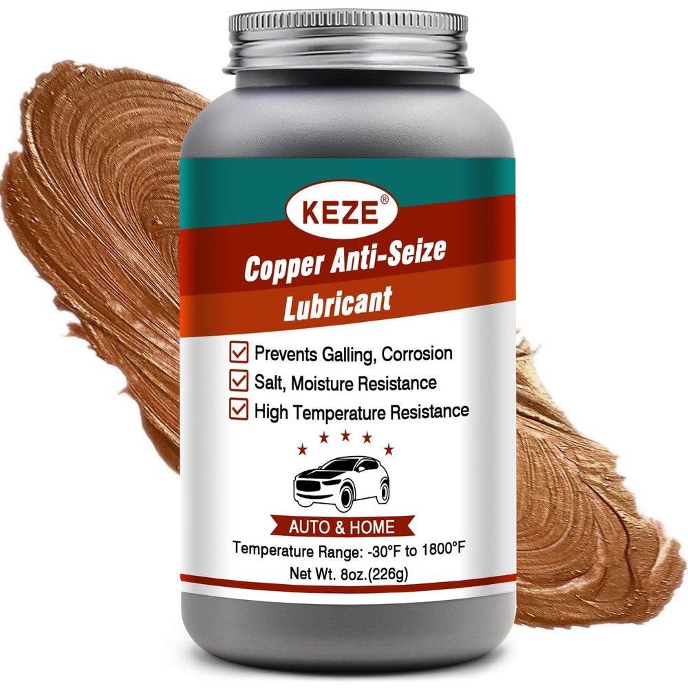 Copper Anti-Seize Grease, High Temp, 8 Oz - Heat Resistant Lubrication