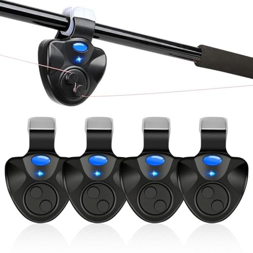 Fishing Bite Alarms, 4PCS Electronic Fish Bite Indicator, Fish Pole Clip On