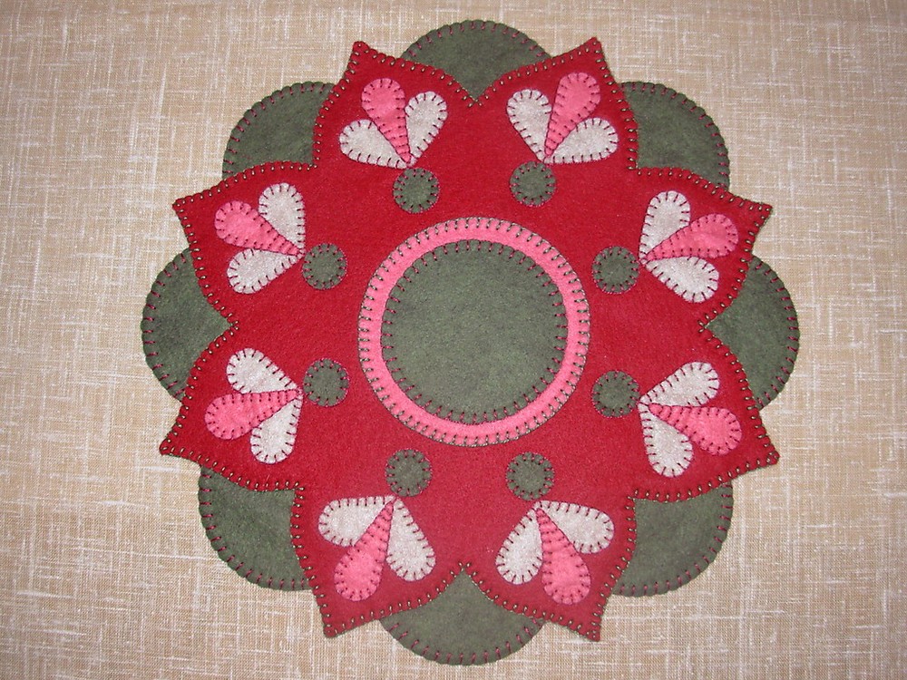 TM-01 "Thread Song" Sunset Flower Penny Rug Tablemat (Needlework Pattern)