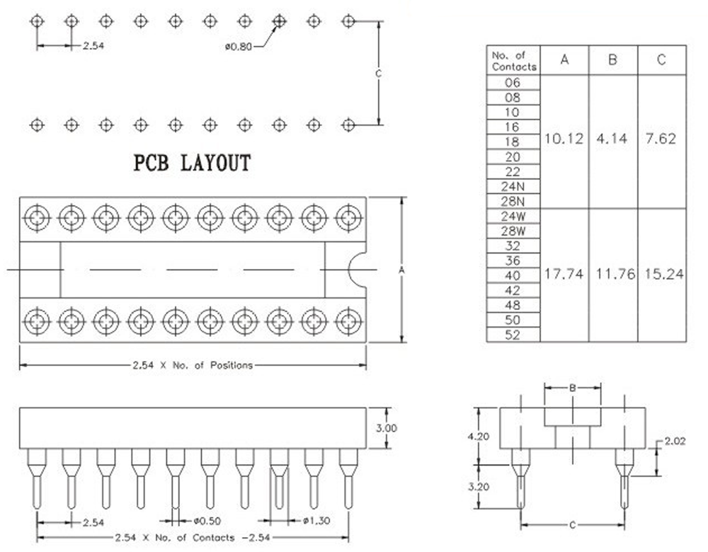 24Pcs New 20 Pin Round DIP IC Socket Adapter