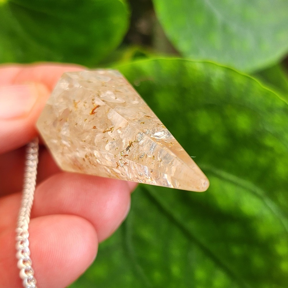 Quartz Pendulum Dowser Orgone Gemstone Crystal EMF Protection Dowsing Point