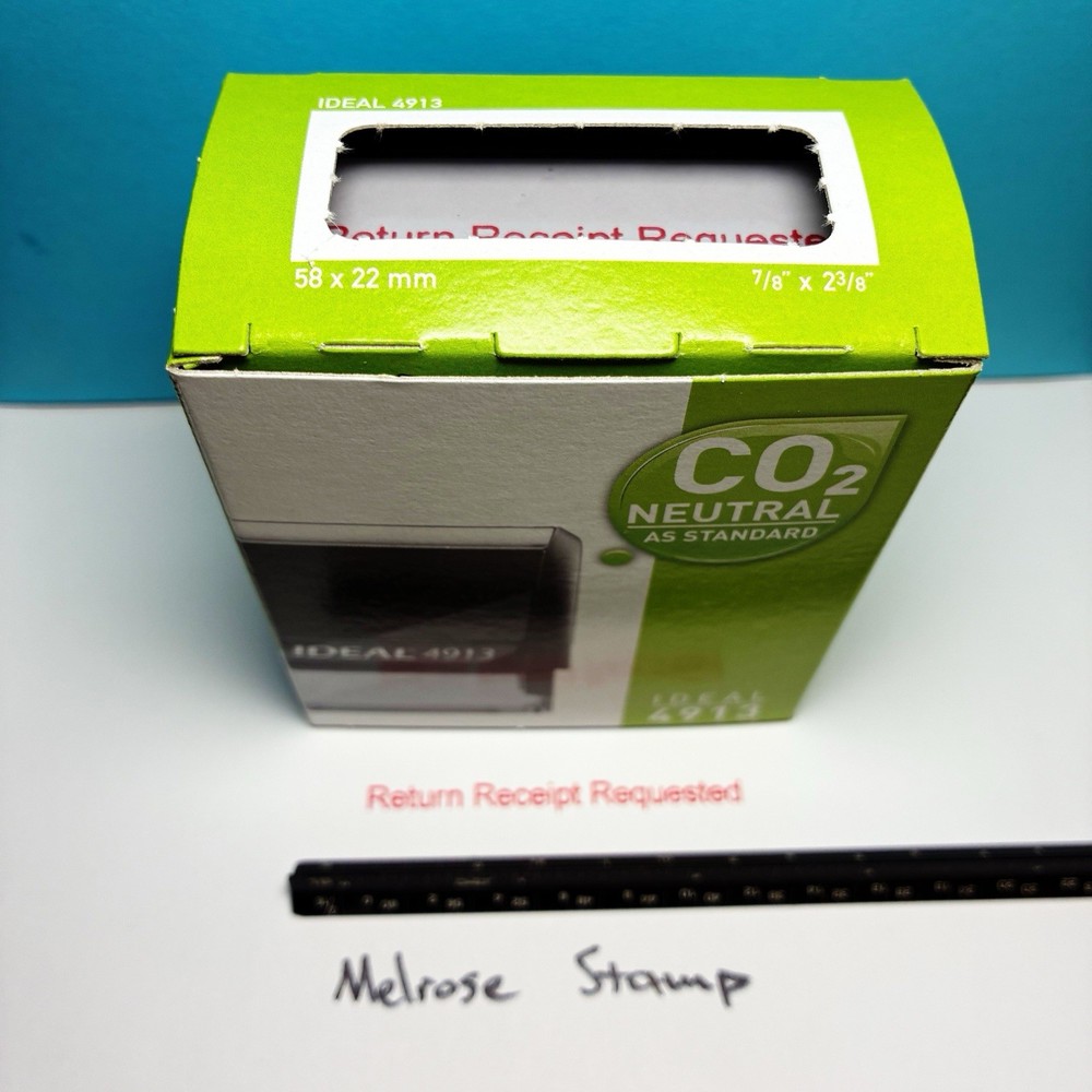 Return Receipt Requested Rubber Stamp Red Ink Self Inking Ideal 4913