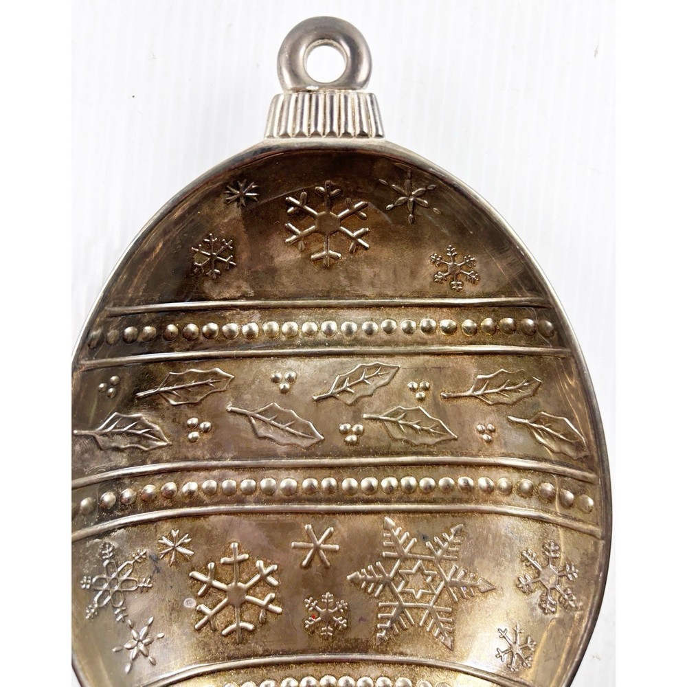 Christmas Tray Ornament Shape International Silver Company Trinket Embossed Vtg