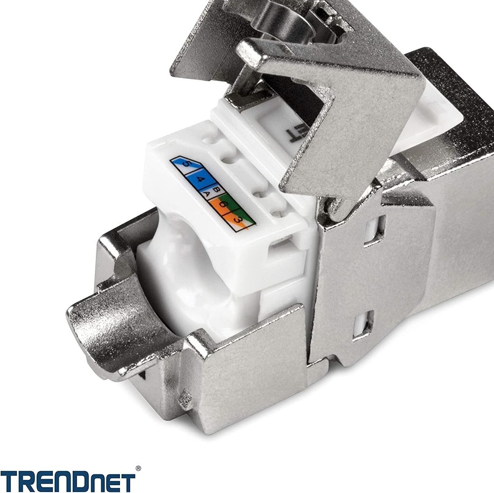 TRENDnet Shielded Cat6A RJ45 Keystone Jack 6-Pack Bundle, Use with Multicolor