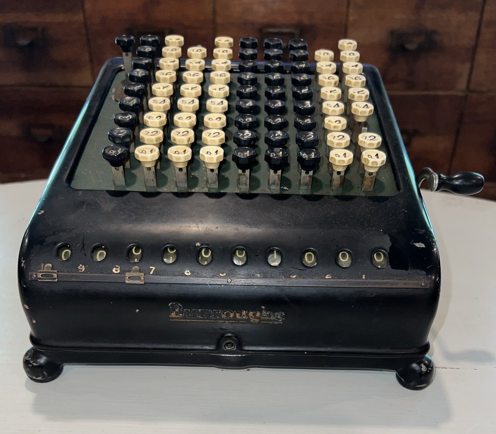 Antique Burroughs Class 5 10 Column Key Driven Calculator Adding Machine Decor
