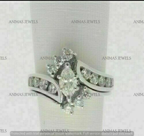 2.00 CT Marquise Cut Moissanite Bridal Set Engagement Ring 925 Sterling Silver