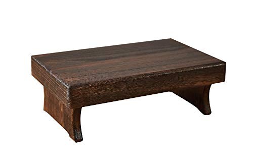 Wood Step Stool, Portable Rectangle Bed Stool, Small Step Ladder for Kitchen &
