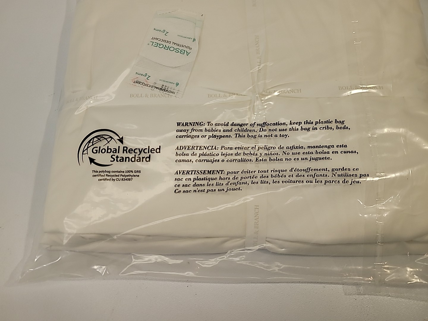 Boll & Branch Signature Hemmed Fitted Bed Sheet Queen White 100% Organic Cotton