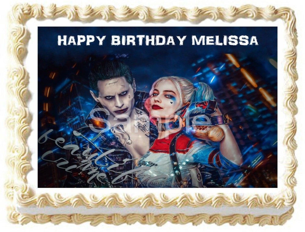 SUICIDE SQUAD Edible Cake topper Party image