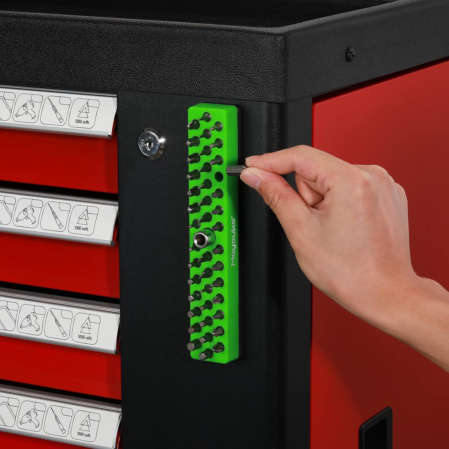 3PCS 1/4" Magnetic Hex Bit Holder Rack Organizer 129 Holes 1/4" Drill Bit Holder