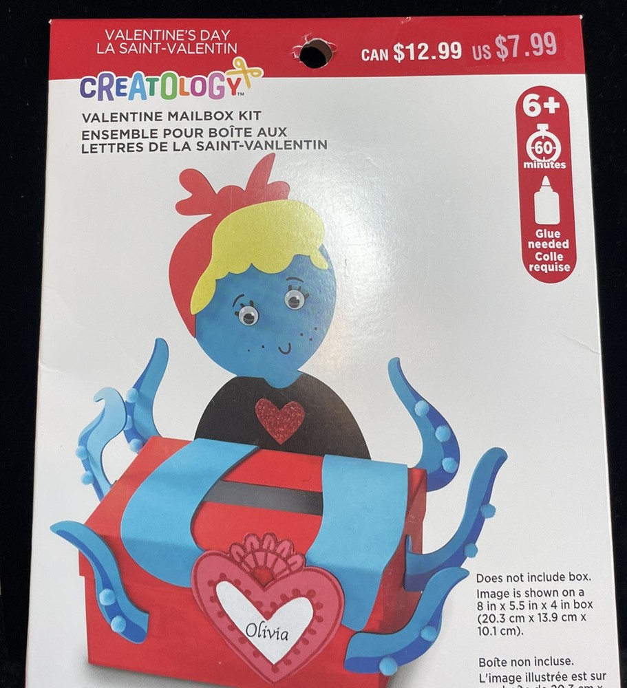 Creatology Valentine Mailbox Kit Craft - Octopus - Ages 6+ - New