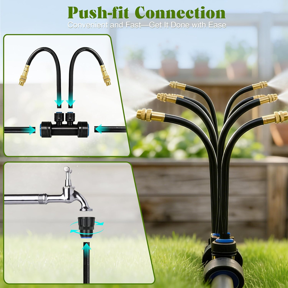Drip Irrigation System for Garden, Automatic Watering System with Adjustable 360