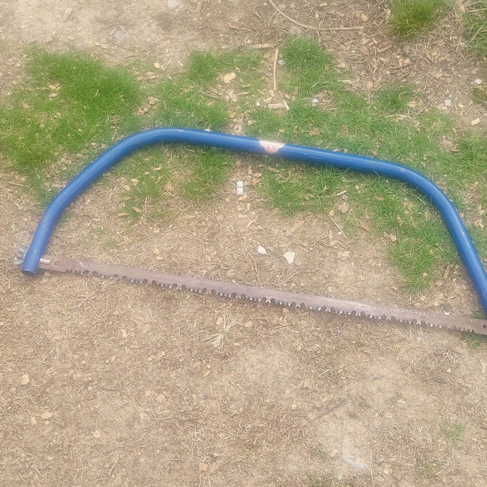 Blue Silver Bow Saw Curved Frame Metal Blade Garden Tool