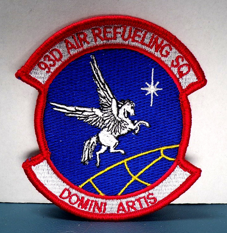 MILITARY EMBROIDERED PATCH - 93D AIR REFUELING SQUADRON - HOOK & LOOP  3.25 x 4"